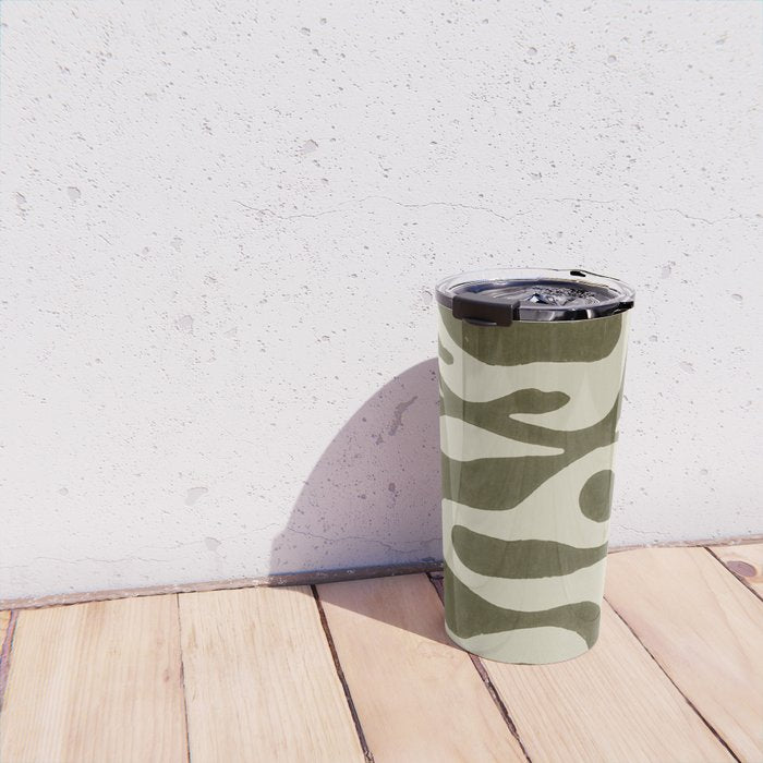 One Hundred-Leaved Plant #20 / Lino Print Travel Mug Gallery Image 4