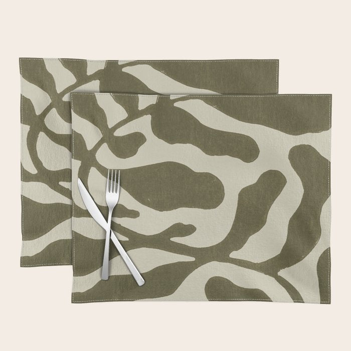 One Hundred-Leaved Plant #20 / Lino Print Placemat Gallery Image 1