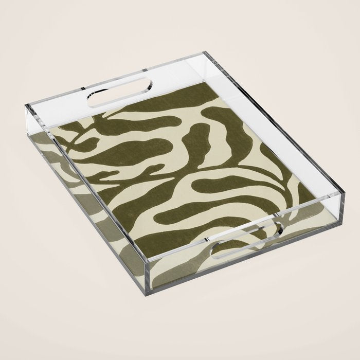 One Hundred-Leaved Plant #20 / Lino Print Acrylic Tray Gallery Image 1