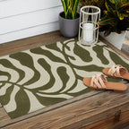 One Hundred-Leaved Plant #20 / Lino Print Outdoor Rug Gallery Image 2