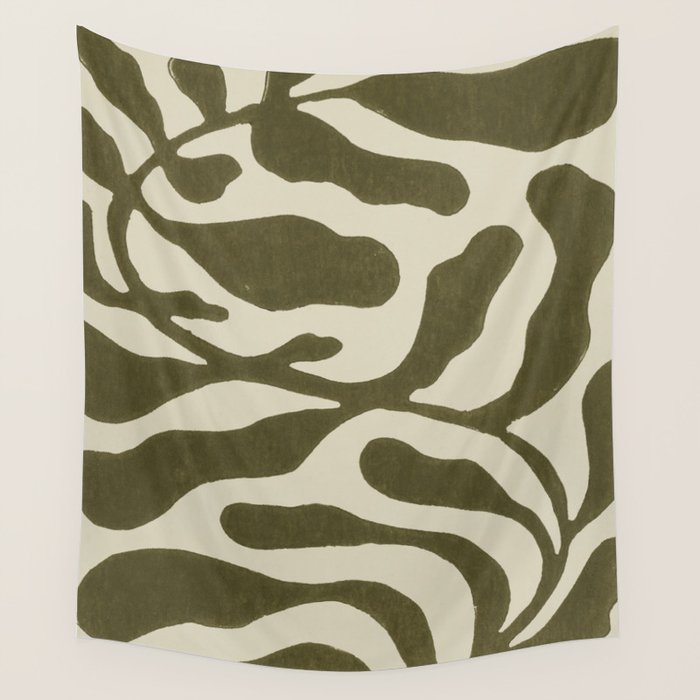 One Hundred-Leaved Plant #20 / Lino Print Wall Tapestry Gallery Image 4