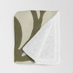 One Hundred-Leaved Plant #20 / Lino Print Throw Blanket Gallery Image 3
