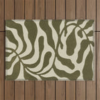 One Hundred-Leaved Plant #20 / Lino Print Outdoor Rug Gallery Image 1