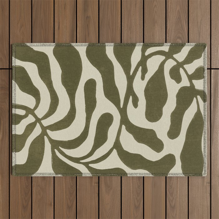 One Hundred-Leaved Plant #20 / Lino Print Outdoor Rug Gallery Image 1