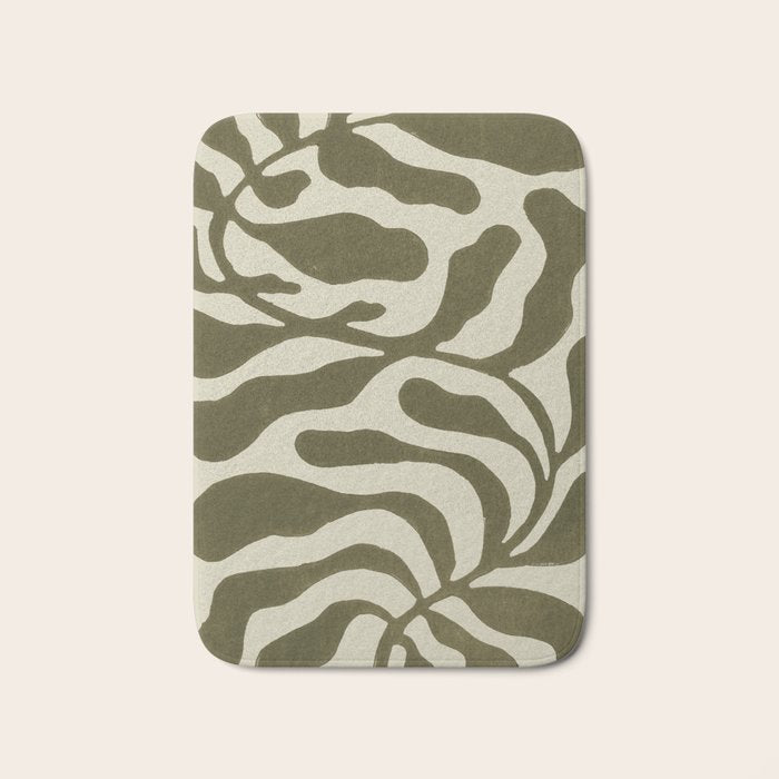 One Hundred-Leaved Plant #20 / Lino Print Bath Mat Gallery Image 1