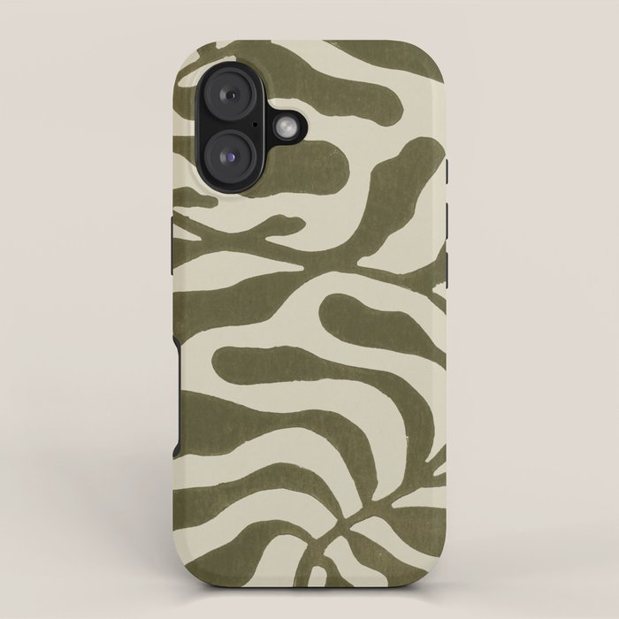 One Hundred-Leaved Plant #20 / Lino Print iPhone Case Gallery Image 1