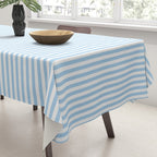 Chambray Blue Seersucker Stripe Tablecloth Gallery Image 3