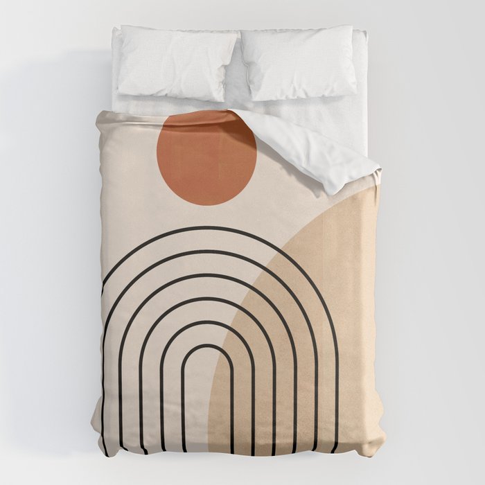 Abstraction_NEW_SUN_DAWN_MOUNTAINS_LINE_POP_ART_008B Duvet Cover Gallery Image 6