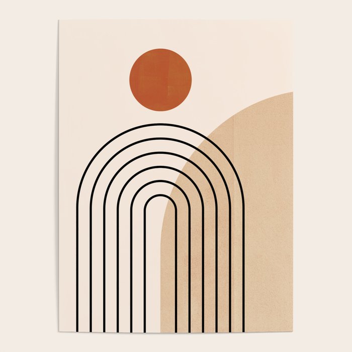 Abstraction_NEW_SUN_DAWN_MOUNTAINS_LINE_POP_ART_008B Poster Gallery Image 4