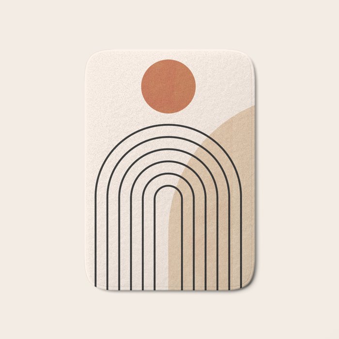 Abstraction_NEW_SUN_DAWN_MOUNTAINS_LINE_POP_ART_008B Bath Mat Gallery Image 1