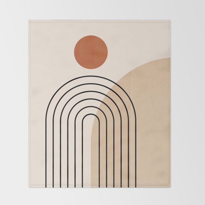 Abstraction_NEW_SUN_DAWN_MOUNTAINS_LINE_POP_ART_008B Throw Blanket Gallery Image 2