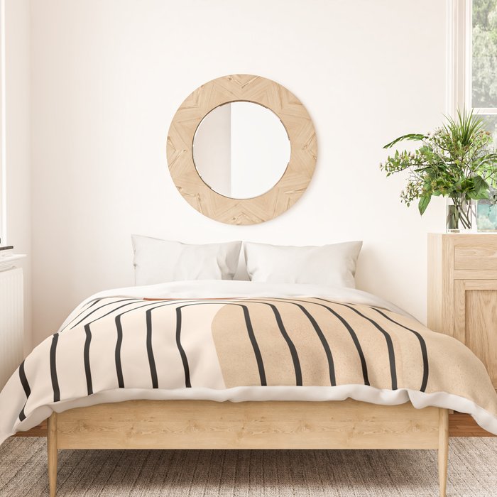 Abstraction_NEW_SUN_DAWN_MOUNTAINS_LINE_POP_ART_008B Duvet Cover Gallery Image 3