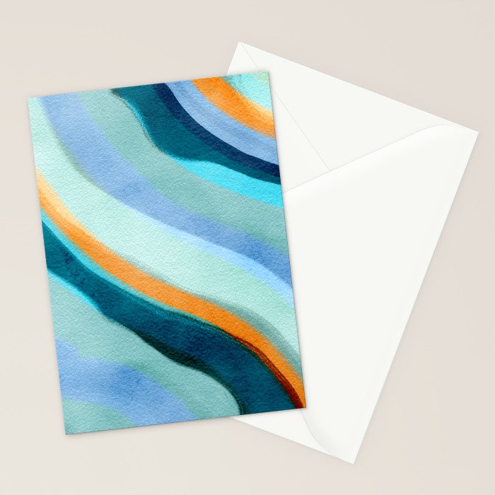 Abstract Blue Fluid Stationery Card Gallery Image 2