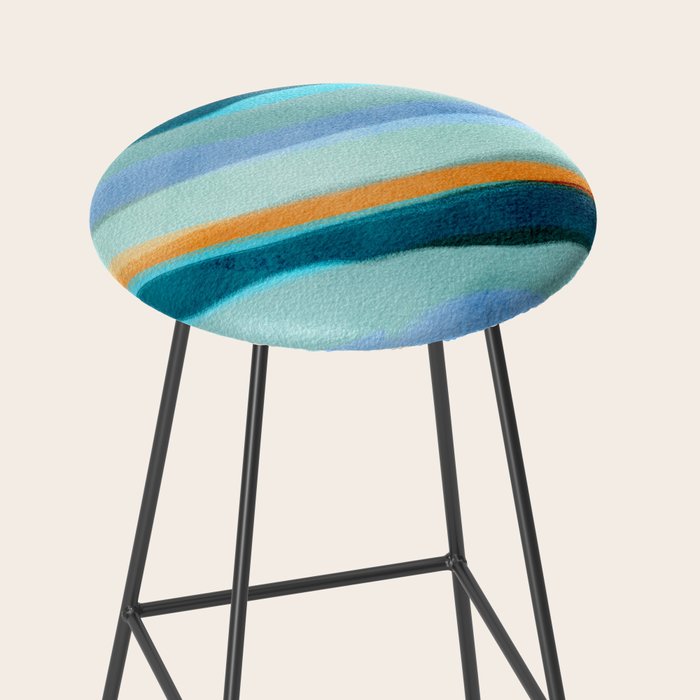 Abstract Blue Fluid Stool Gallery Image 2