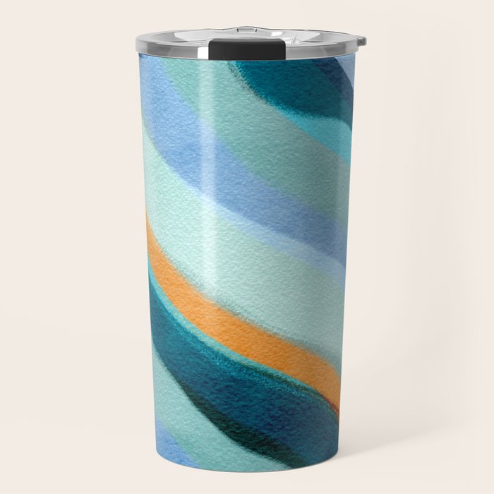 Abstract Blue Fluid Travel Mug Gallery Image 1