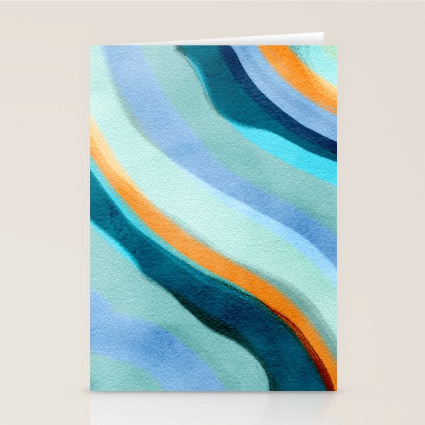 Abstract Blue Fluid Stationery Card Gallery Image 2