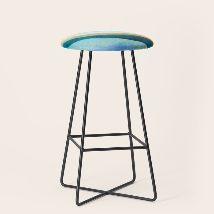 Abstract Blue Fluid Stool Gallery Image 1