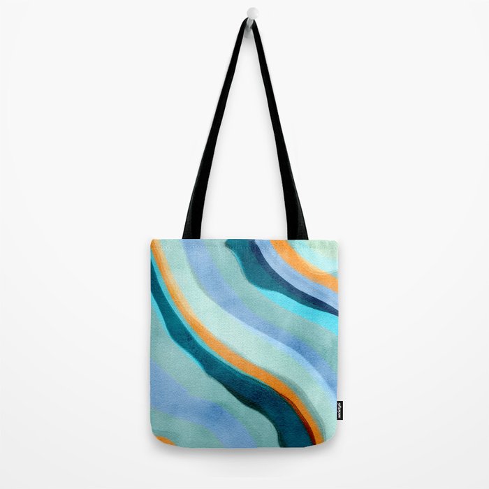 Abstract Blue Fluid Tote Bag Gallery Image 2