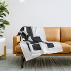Black Signature White Background Throw Blanket Gallery Image 1