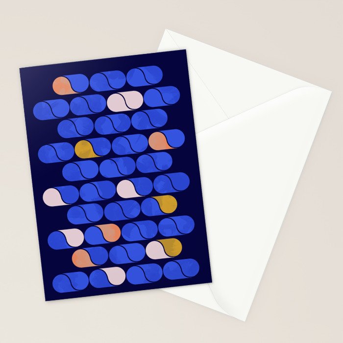Blue modern pattern Stationery Card Gallery Image 2