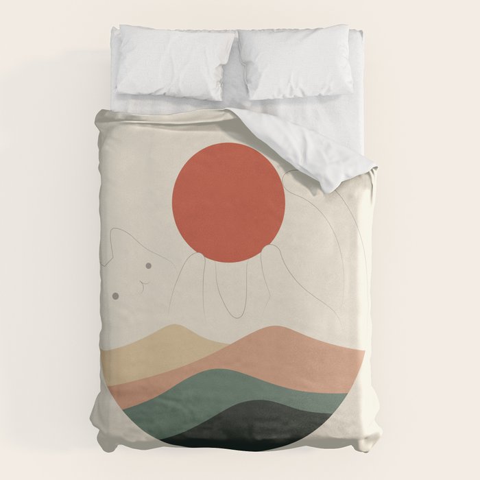 Cat Landscape 137: Holding up the Sun for you Duvet Cover Gallery Image 6