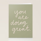 You Are Doing Great Sage Green Stationery Card Gallery Image 2