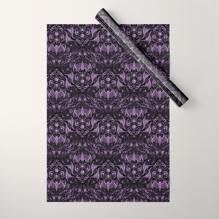 Bats and Beasts (Purple) Wrapping Paper Gallery Image 1