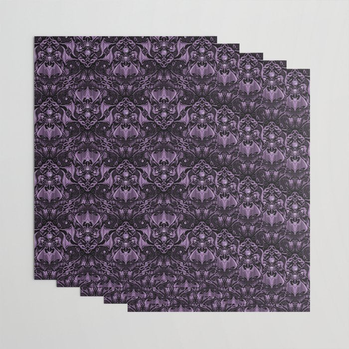 Bats and Beasts (Purple) Wrapping Paper Gallery Image 3