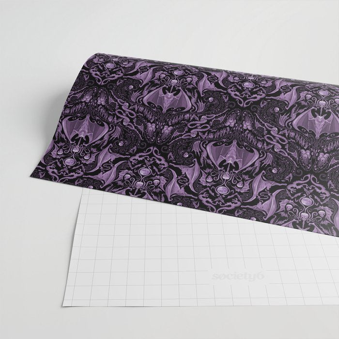 Bats and Beasts (Purple) Wrapping Paper Gallery Image 2