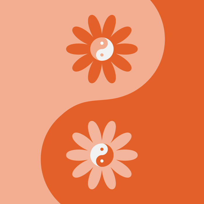 Yin Yang Flower in Orange & Peach Coffee Mug Gallery Image 2