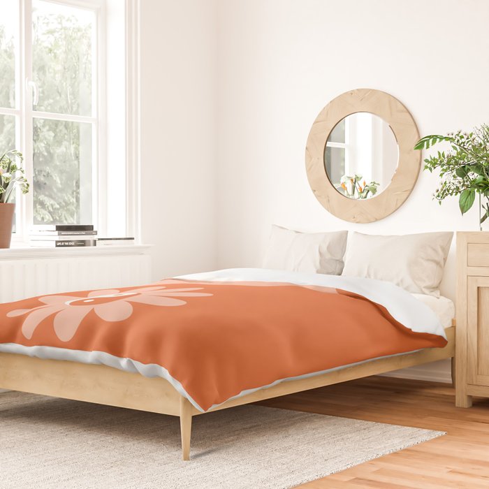 Yin Yang Flower in Orange & Peach Duvet Cover Gallery Image 2