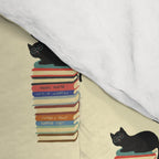 Hidden cat 31 reading books  Comforter Gallery Image 4