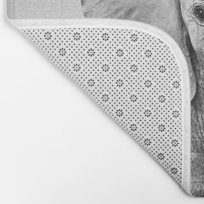 Baby Elephant - Black & White Bath Mat Gallery Image 2