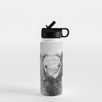 Baby Elephant - Black & White Water Bottle Gallery Image 1
