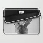 Baby Elephant - Black & White Laptop Sleeve Gallery Image 2