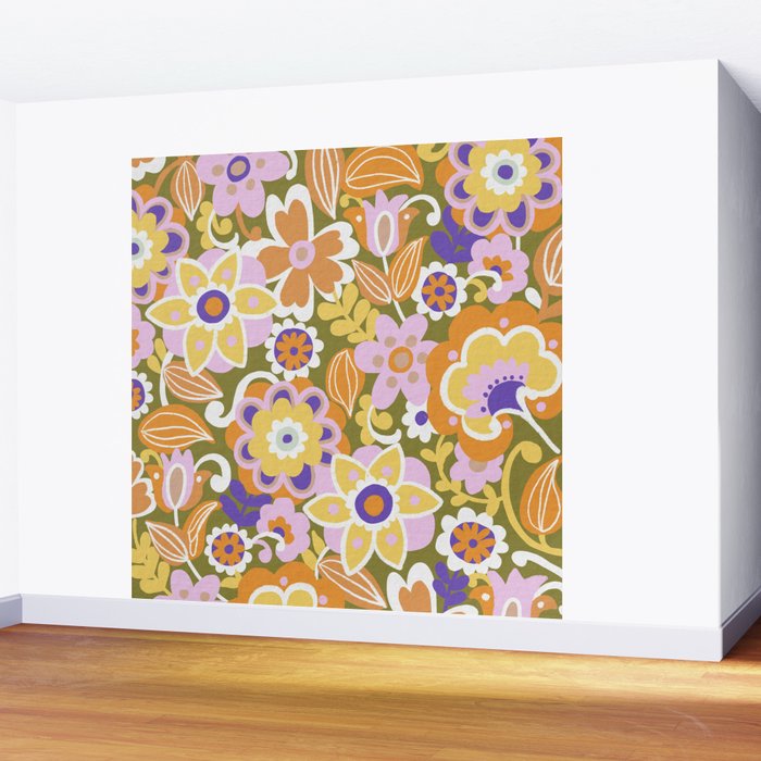 1970s Retro Pattern Wall Mural Gallery Image 2