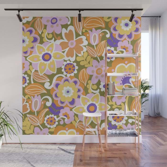 1970s Retro Pattern Wall Mural Gallery Image 1