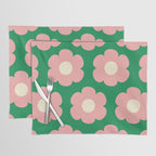 Tivoli Flowers Retro Floral Pattern Green Pink Cream Placemat Gallery Image 1