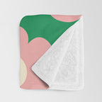 Tivoli Flowers Retro Floral Pattern Green Pink Cream Throw Blanket Gallery Image 3