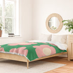 Tivoli Flowers Retro Floral Pattern Green Pink Cream Duvet Cover Gallery Image 2