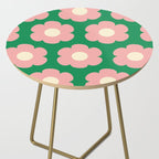 Tivoli Flowers Retro Floral Pattern Green Pink Cream Side Table Gallery Image 2