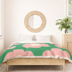 Tivoli Flowers Retro Floral Pattern Green Pink Cream Duvet Cover Gallery Image 3