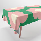 Tivoli Flowers Retro Floral Pattern Green Pink Cream Tablecloth Gallery Image 1