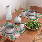 Tivoli Flowers Retro Floral Pattern Green Pink Cream Placemat Gallery Image 2