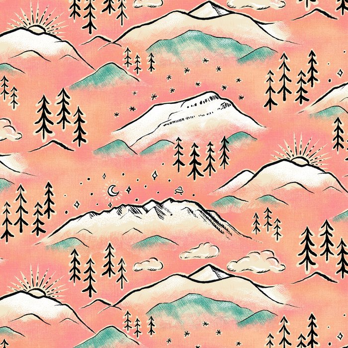 Monte Vista - pink peach and teal Coffee Mug Gallery Image 2
