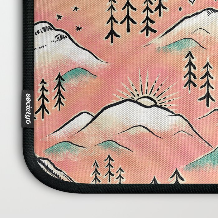 Monte Vista - pink peach and teal Laptop Sleeve Gallery Image 3