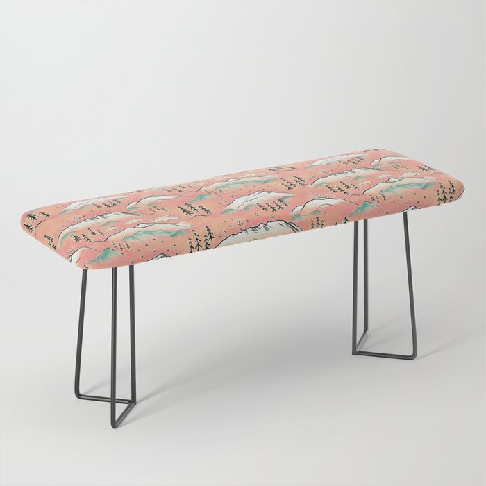 Monte Vista - pink peach and teal Bench Gallery Image 1