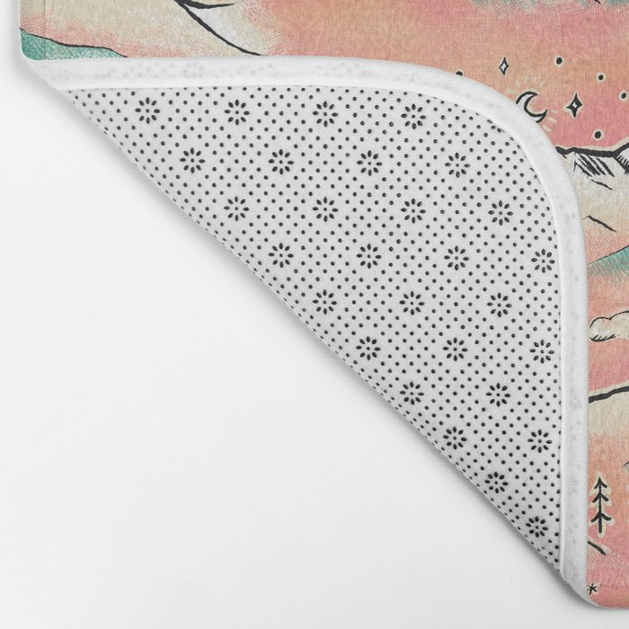 Monte Vista - pink peach and teal Bath Mat Gallery Image 2