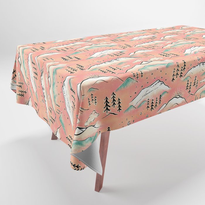 Monte Vista - pink peach and teal Tablecloth Gallery Image 1