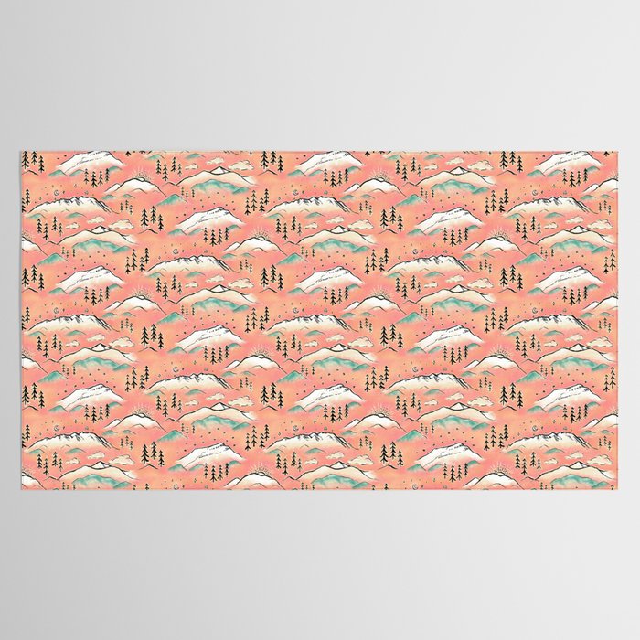 Monte Vista - pink peach and teal Tablecloth Gallery Image 2